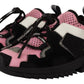 Dolce & Gabbana Chic Black Lace-up Sneakers with Pink Detail