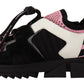 Dolce & Gabbana Chic Black Lace-up Sneakers with Pink Detail