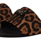 Dolce & Gabbana Elegant Leopard Print Slide Sandals