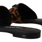 Dolce & Gabbana Elegant Leopard Print Slide Sandals