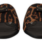 Dolce & Gabbana Elegant Leopard Print Slide Sandals