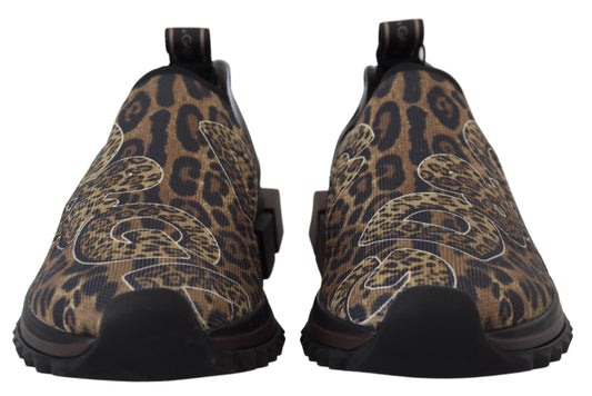 Dolce & Gabbana Chic Leopard Print Cotton Sneakers