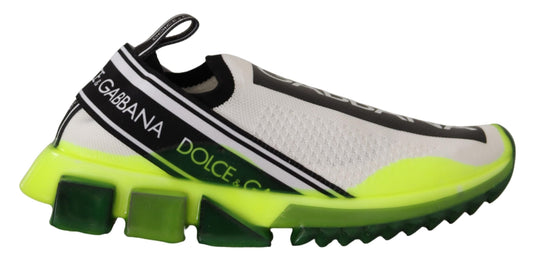 Dolce & Gabbana Elegant Sorrento Sneakers in White & Yellow