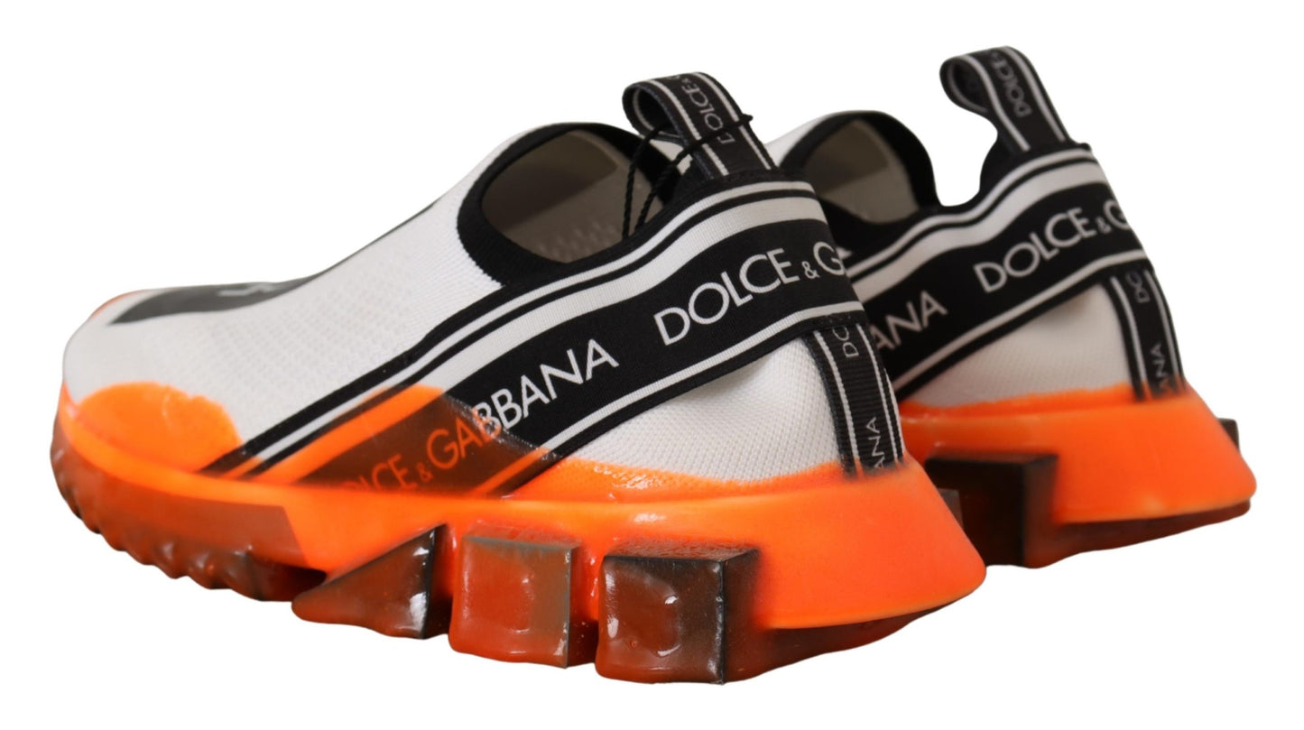 Dolce & Gabbana Chic Sorrento Sneakers in White, Orange and Black