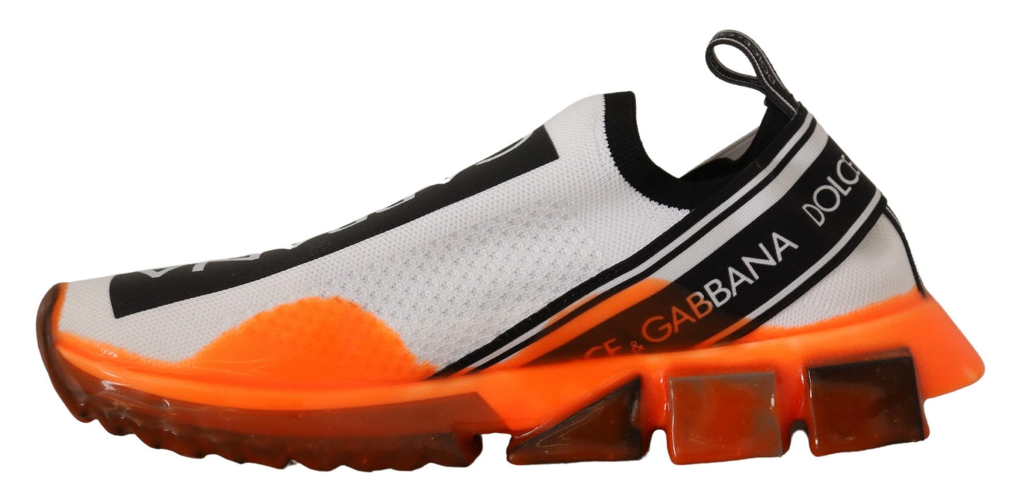 Dolce & Gabbana Chic Sorrento Sneakers in White, Orange and Black