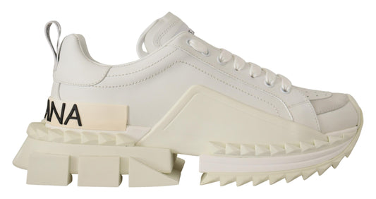 Dolce & Gabbana Chic White Super Queen Leather Sneakers