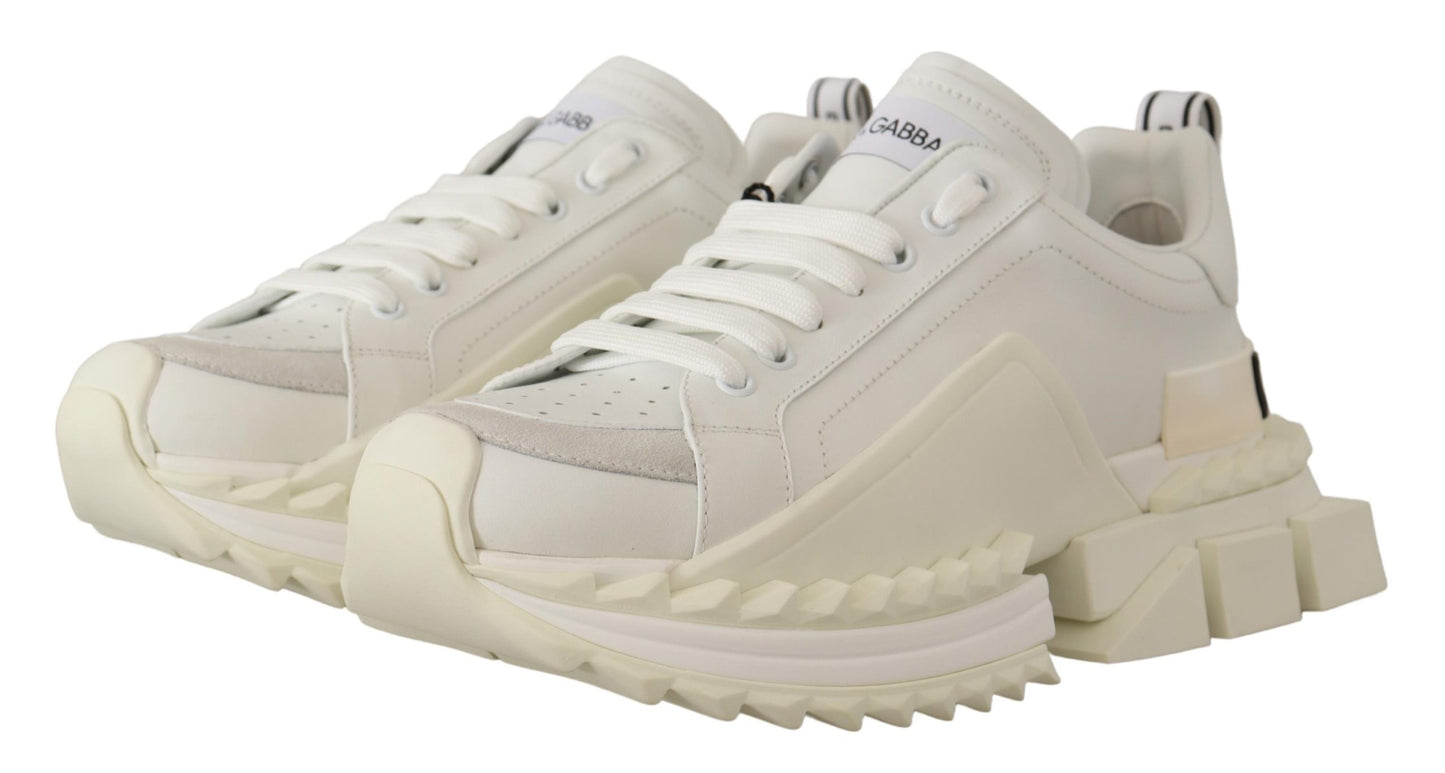 Dolce & Gabbana Chic White Super Queen Leather Sneakers