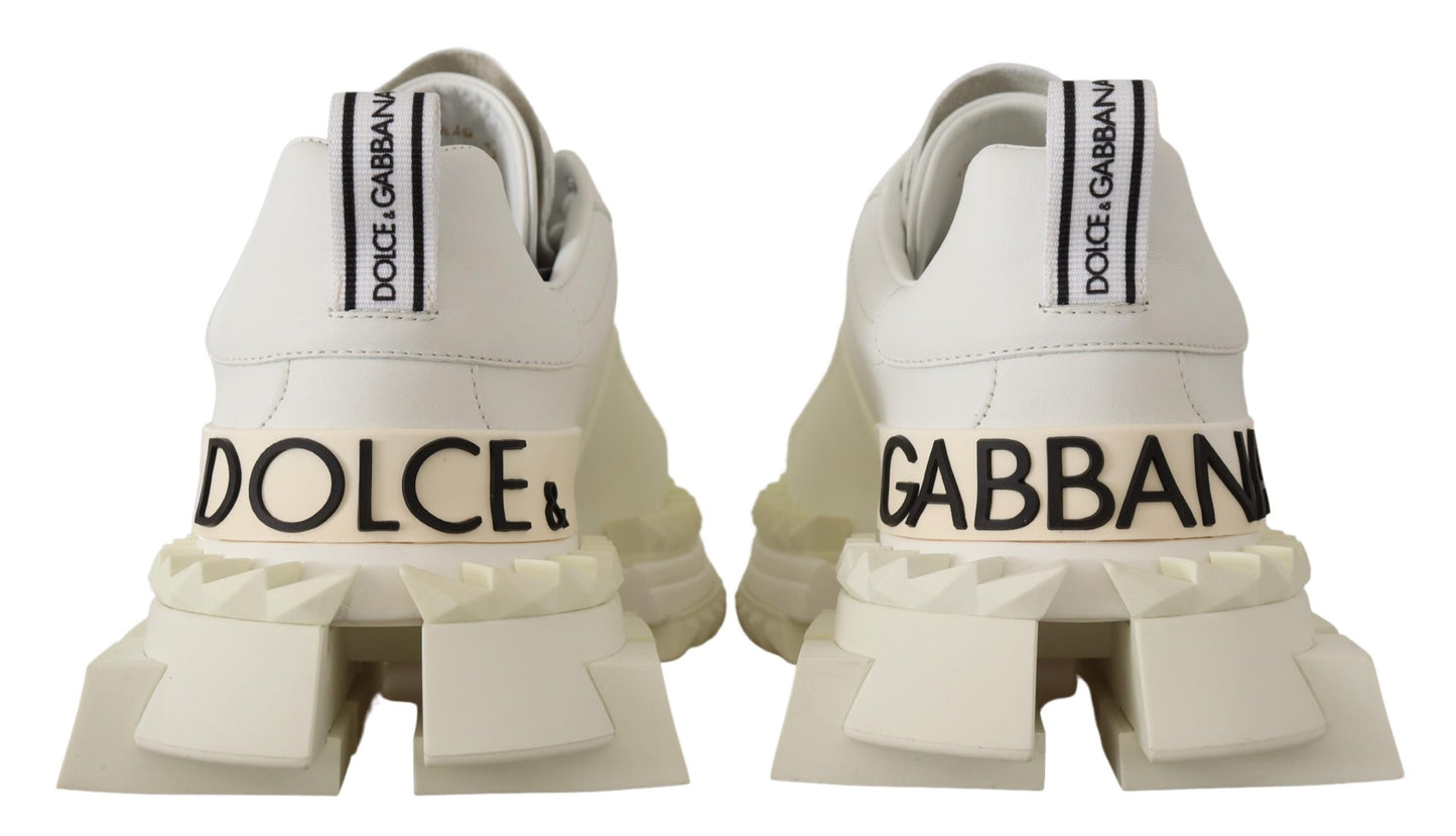 Dolce & Gabbana Chic White Super Queen Leather Sneakers