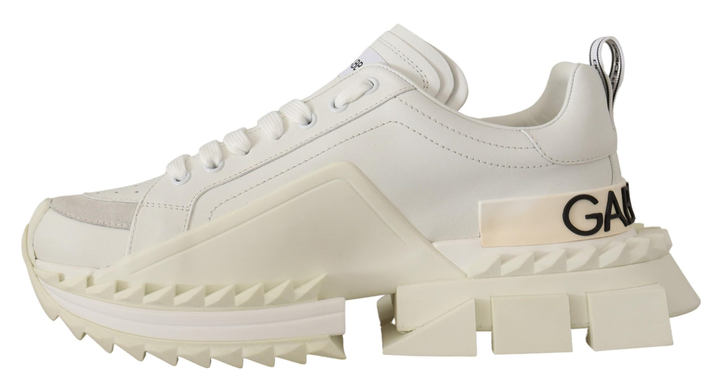 Dolce & Gabbana Chic White Super Queen Leather Sneakers