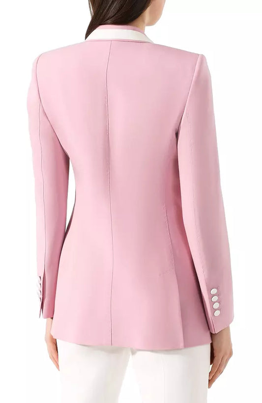 Dolce & Gabbana Elegant Wool Blend Silk-Trim Jacket