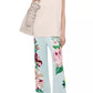 Dolce & Gabbana Floral Embroidered Silk Trousers