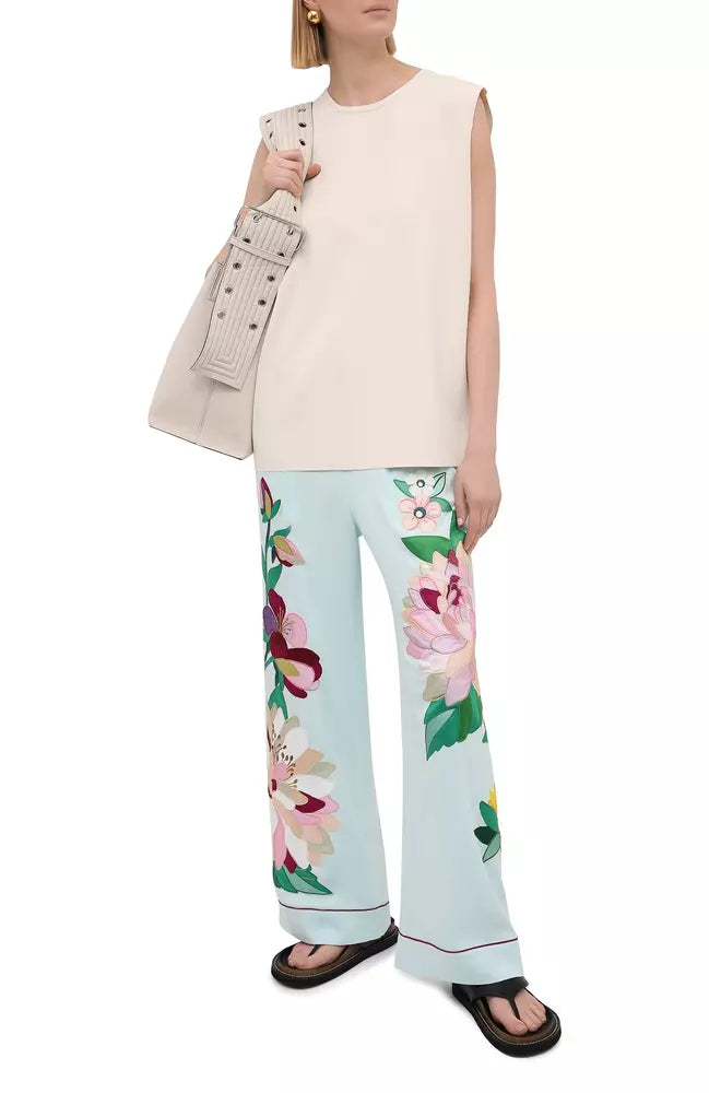 Dolce & Gabbana Floral Embroidered Silk Trousers