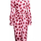 Dolce & Gabbana Silk Polka Dot Long-Sleeve Dress with Laces