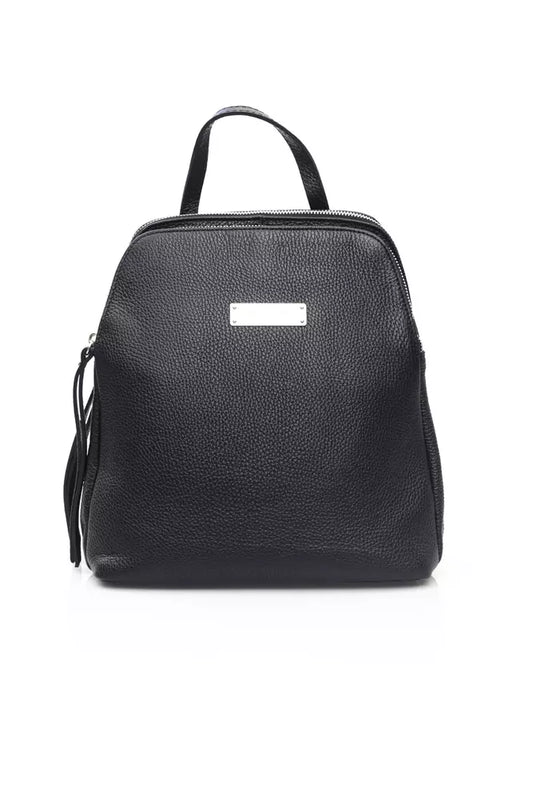 Baldinini Trend Black Leather Women Backpack