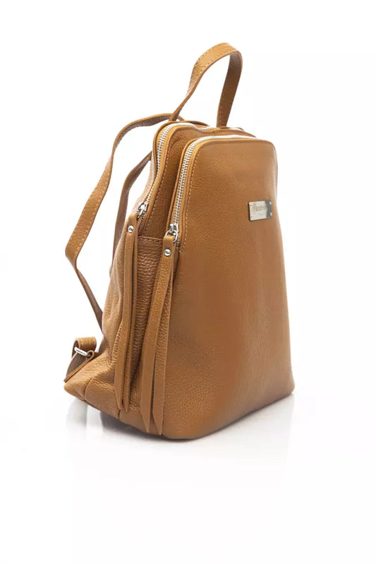 Baldinini Trend Beige Leather Women Backpack