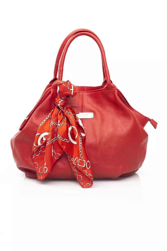 Baldinini Trend Red Leather Women Shoulder Bag