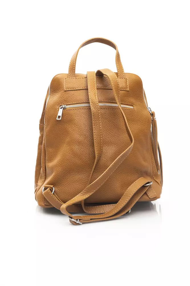 Baldinini Trend Beige Leather Women Backpack