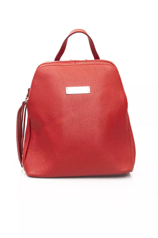 Baldinini Trend Red Cow Leather Women Backpack