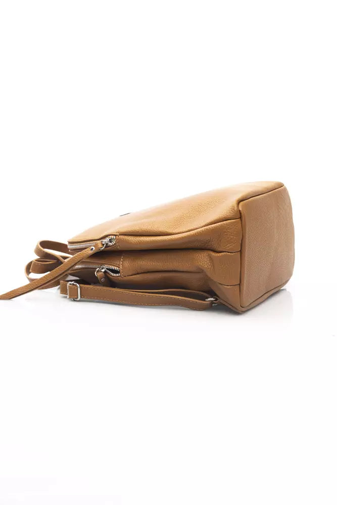 Baldinini Trend Beige Leather Women Backpack