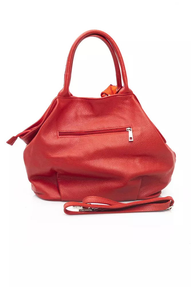 Baldinini Trend Red Leather Women Shoulder Bag