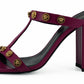 Versace Elegant Purple Calf Leather High Sandals