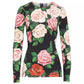 Dolce & Gabbana Elegant Long Sleeve Silk Rose Print Blouse