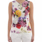 Dolce & Gabbana Sleeveless Floral Silk Blend Blouse