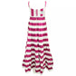 Dolce & Gabbana Elegant Fuchsia Striped Sleeveless Long Dress