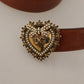 Dolce & Gabbana Elegant Leather Belt with Gold Heart Buckle