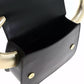 Moschino Couture Elegant Black Calfskin Handbag with Gold Accents