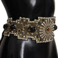 Dolce & Gabbana Multicolor Silk Sartoria Belt with Gold Buckle