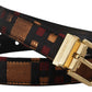 Dolce & Gabbana Multicolor Leather Belt with Gold Buckle