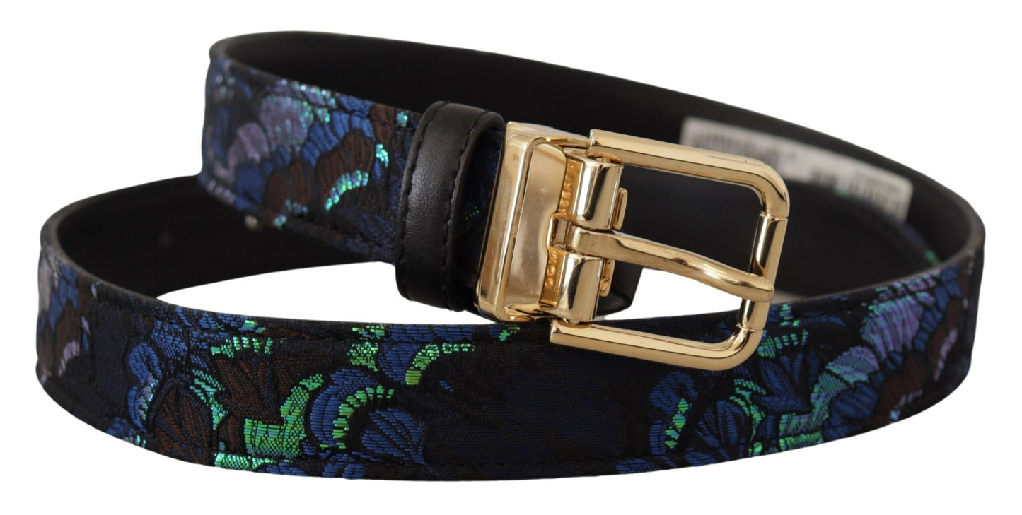 Dolce & Gabbana Elegant Multicolor Leather Belt with Gold Buckle