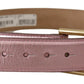 Dolce & Gabbana Elegant Metallic Pink Leather Belt