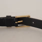 Dolce & Gabbana Chic Black Leather Logo Buckle Belt