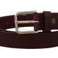 Dolce & Gabbana Elegant Maroon Leather Belt with Logo Buckle