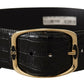 Dolce & Gabbana Elegant Black Leather Logo Belt