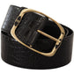 Dolce & Gabbana Elegant Black Leather Logo Belt