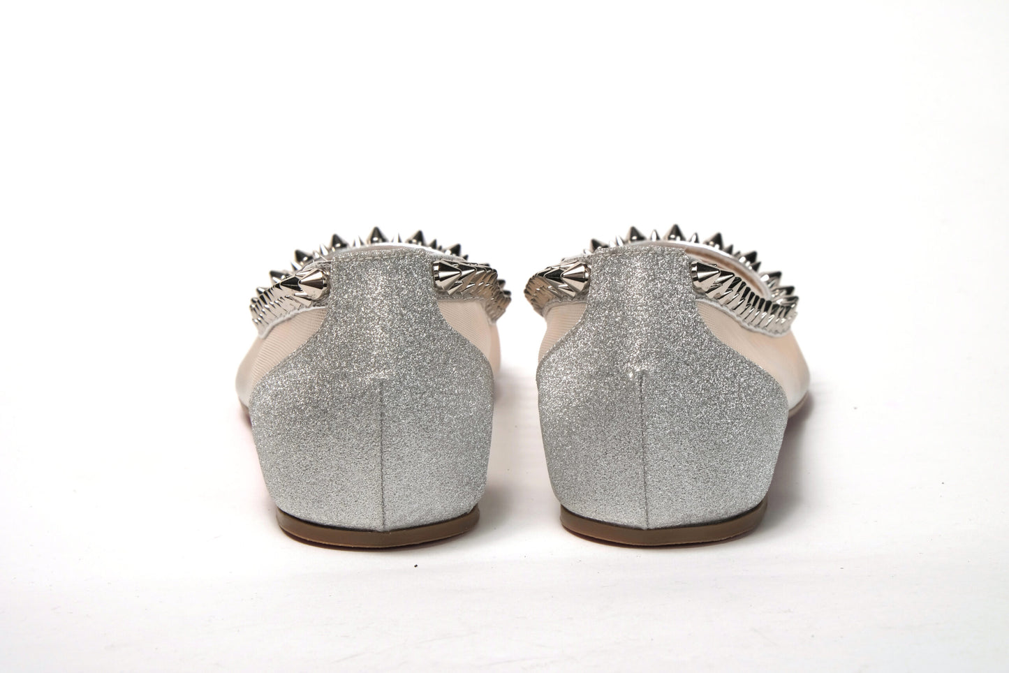 Christian Louboutin Silver Flat Point Toe Shoe