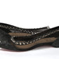 Christian Louboutin Black Silver Flat Point Toe Shoe