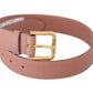 Dolce & Gabbana Elegant Pink Leather Belt with Engraved Buckle