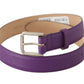 Dolce & Gabbana Elegant Purple Leather Belt with Logo Buckle