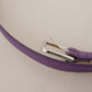 Dolce & Gabbana Elegant Purple Leather Belt with Logo Buckle