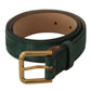 Dolce & Gabbana Elegant Velvet Designer Belt with Logo Buckle