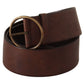 Dolce & Gabbana Elegant Leather Belt with Engraved Buckle