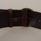 Dolce & Gabbana Elegant Leather Belt with Engraved Buckle