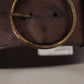 Dolce & Gabbana Elegant Dark Brown Leather Belt with Logo Buckle