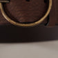 Dolce & Gabbana Elegant Brown Leather Belt with Engraved Buckle