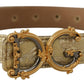 Dolce & Gabbana Elegant Gold-Tone Leather Belt