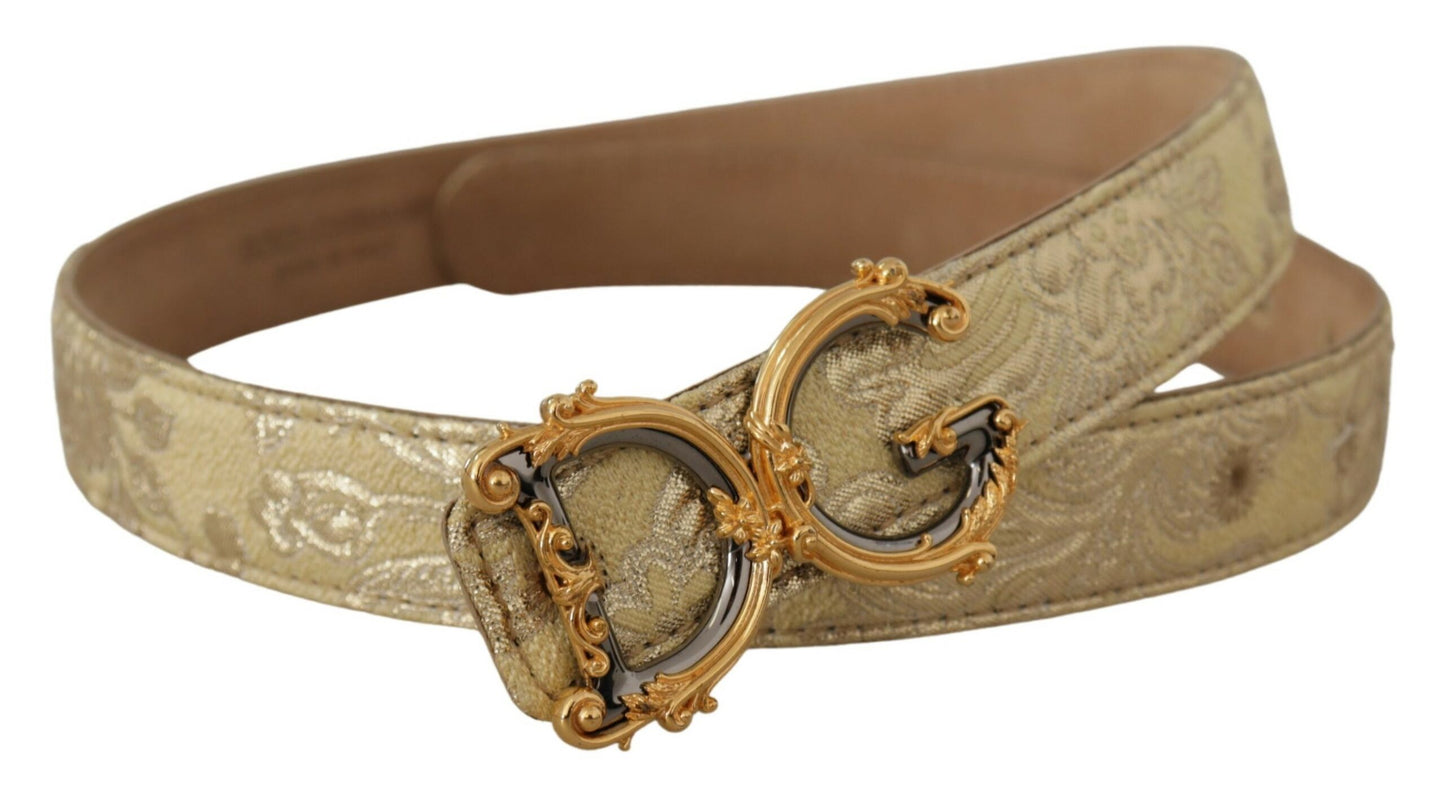 Dolce & Gabbana Elegant Gold-Tone Leather Belt